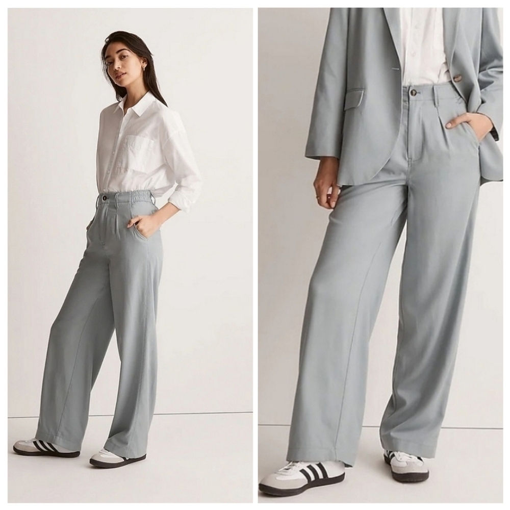 Madewell Straight Leg Pants in Light Gray
